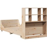  Krevet s regalom za knjige bez madraca 90x190 cm masivno drvo - Smeđa 90 x 190 cm | shoptok.hr