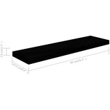  Plutajuća zidna polica visoki sjaj crna 90 x 23 5 x 3 8 cm MDF | shoptok.hr