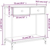  Konzolni stol boja hrasta 75 x 34 5 x 75 cm konstruirano drvo | shoptok.hr