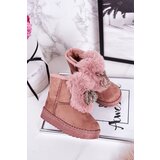 Boto Children's Snow Boots Insulated With Fur Suede Pink Amelia | Shoptok.si