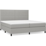 Krevet s oprugama i madracem svjetlosivi 200 x 200cm od tkanine | shoptok.hr