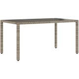  The Living Store Vrtna miza s stekleno ploščo siva 150x90x75 cm poli ratan - Vrtna Miza, (21455548) | Shoptok.si