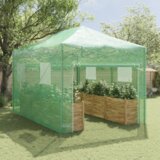 vidaXL Rastlinjak s streho Zelena 290 x 430 x 315 cm Jeklo | Shoptok.si