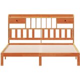 vidaXL Knjižna postelja brez vzmetnice vošč. rjava 180x200 cm borovina | Shoptok.si