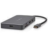 Nedis Razdelilnik USB-C do RJ45 / 3USB-A / Micro SD / USB-C PD 3.0 / 2HDMI 4K 5Gb/s 0,2 m, Črna, (5000063524) | Shoptok.si