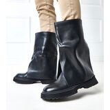Gemre Black ankle boots with a turned-down upper Rozalia | Shoptok.si