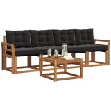  Set vanjskih sofa 5 kom. Prirodna i crna | shoptok.hr