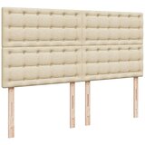  Krevet s oprugama i madracem krem 200 x 200 cm od tkanine | shoptok.hr