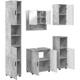  Set namještaja za kupaonicu Zidne s vratima 5 pcs Betonski sivi | shoptok.hr