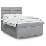 vidaXL Box spring postelja z vzmetnico svetlo siva 140x200 cm blago Cene