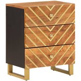 Maison Chic Nočna omarica - Nočna miza rjava in črna 50x33x60 cm trden mangov les, (21687570) Cene