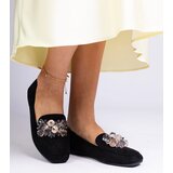 Gemre Black moccasins decorated with Saredo crystals | Shoptok.si