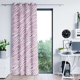  Curtain FUN color pink printed theme animal style tropical silver silver metal eyelets velvet 140x250 AmeliaHome | shoptok.hr