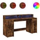  Radni stol s LED svjetlima boja hrasta 160x55x91 cm drveni | Eponuda.ba