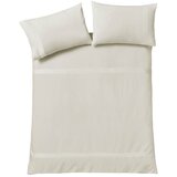 Catherine Lansfield Kremno bela enojna posteljnina 135x200 cm Pintuck Easy Iron Percale – Cene
