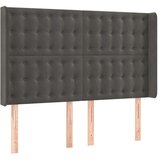  LED posteljno vzglavje temno sivo 147x16x118/128 cm žamet, (20793482) | Shoptok.si