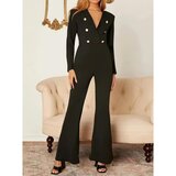 Fenzy Elegantan Kombinezon S Ukrasnim Gumbima, Crne Boje | shoptok.hr