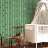  Tapeta - Sports Whistles - Repeating pattern on a striped green background. 50x1000 Vodootporna | shoptok.hr