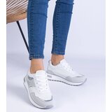 D/CEO marka niezdefiniowana White sneakers decorated with glitter and rhinestones Savina | Shoptok.si