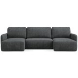 Makamii Tamno siva sklopiva/s prostorom za odlaganje kutna garnitura od šenila (u obliku slova "U") Lilo – | shoptok.hr