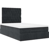 vidaXL Otomanski posteljni okvir z vzmetnicami črn 120x190cm žamet | Shoptok.si