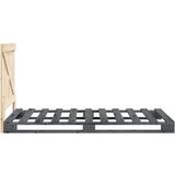  Okvir za krevet s uzglavljem sivi 90x200 cm masivna borovina | shoptok.hr