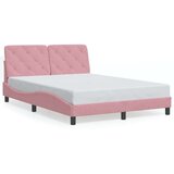vidaXL Posteljni okvir z vzglavjem roza 120x200 cm žamet | Shoptok.si
