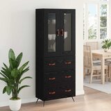  Visoki ormar s policom 2 pcs Crni hrast Konstruirano drvo | shoptok.hr