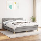  s oprugama i madracem svjetlosivi 180x200 cm od tkanine | shoptok.hr