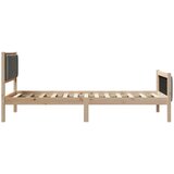  Okvir kreveta smeđe i tamnosivo 100 x 200 cm Masivna borovina | shoptok.hr