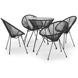  5-dijelni vanjski blagovaonski set od PVC ratana crni | shoptok.hr