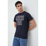 Guess Bombažna kratka majica mornarsko modra barva | Shoptok.si