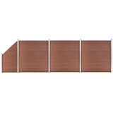  Set WPC ograda 3 kvadratne + 1 kosa 619 x 186 cm smeđi | shoptok.hr
