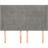  Uzglavlje s ušima svjetlosivo 147x16x118/128 cm baršunasto | Eponuda.com