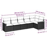  6-dijelni set vrtnih sofa od poliratana s jastucima sivi | shoptok.hr