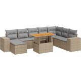  9-dijelni set vrtnih sofa s jastucima bež od poliratana bagrem | Eponuda.ba