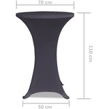  Rastezljivi Stolnjak 2 kom 70 cm Antracit boja | shoptok.hr