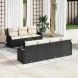 vidaXL 8-delni vrtni kavč set z blazinami črni poli ratan | Shoptok.si