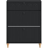  Ormar za cipele ALKMAAR 78 x 24 x 103 cm Konstruirano drvo Crna | shoptok.hr
