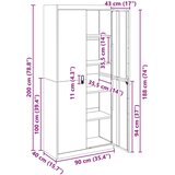 Ormarić Omarica za shranjevanje 2 pcs Črna 90 x 40 x 200 cm Jeklo, (5000152857) | Shoptok.si