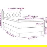 Box spring krevet s madracem crni 80 x 200 cm od tkanine | shoptok.hr