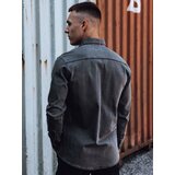 DStreet Koszula męska jeansowa ciemnoszara | shoptok.hr