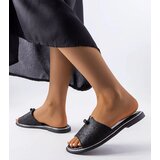 Gemre Black Metallic Slides with Pearls Frederi | shoptok.hr
