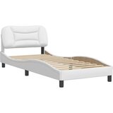 vidaXL Posteljni okvir z vzglavjem bel 80x200 cm umetno usnje, (21081639) Cene