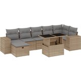Maison Chic Seti vrtnega pohištva - Vrtna garnitura - Vrtni pohištvo set 8-delna z blazinami bež poli ratan, (21799727) | Shoptok.si