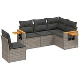 Maison Chic Seti vrtnega pohištva - Vrtna garnitura - Vrtni pohištvo set 5-delna z blazinami siv poli ratan, (21814102) | Shoptok.si