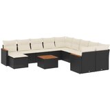  12-dijelni set vrtnih sofa od poliratana s jastucima crni | shoptok.hr