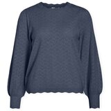 Vila Puloverji Emi Knit - Vintage Indigo Modra Cene