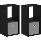  Noćni ormarić s ladicama 2 pcs Crni hrast 25,5 x 22 x 49,5 cm | shoptok.hr