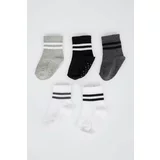 Defacto 5 Pack Long Socks For Baby Boys With Non-Slip Soles